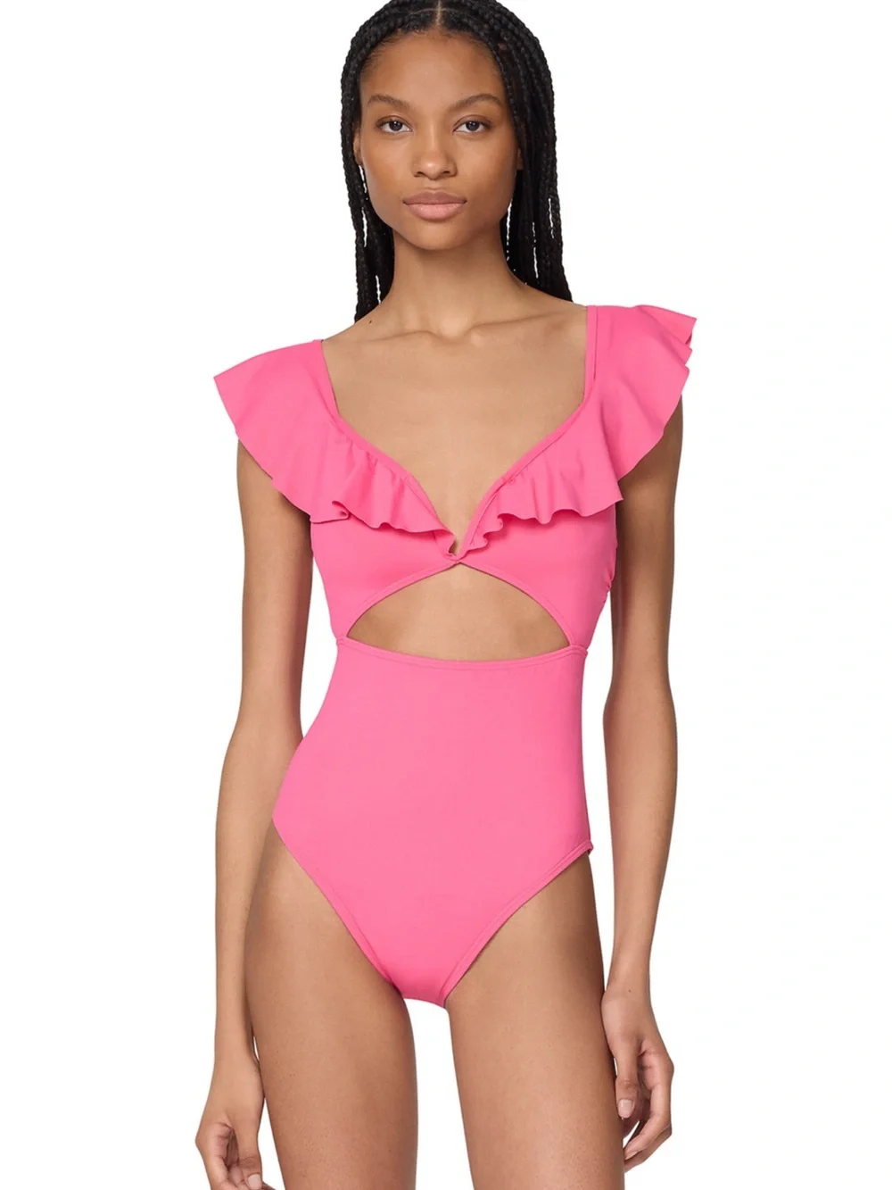 kate spade Hot Pink Ruffle One-Piece Swimsuit
